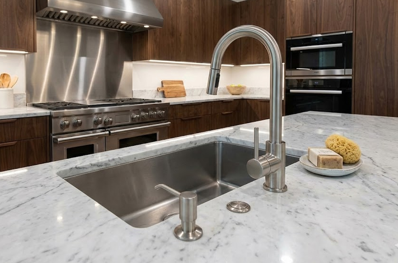 Kitchen counter and sink (calm setup)